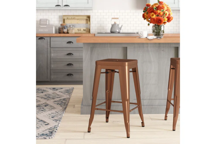 Copper Counter Bar Stools — Set of 2