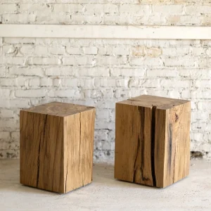 Drum Solid Wood Side Table